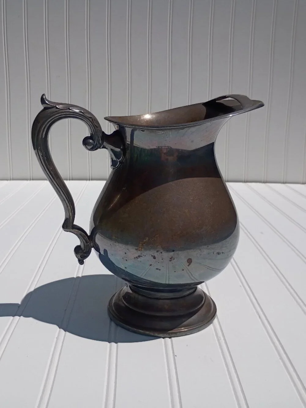 Vintage Wallace Silverplate Pitcher with Decorative Handle 2900 Made in USA MCM